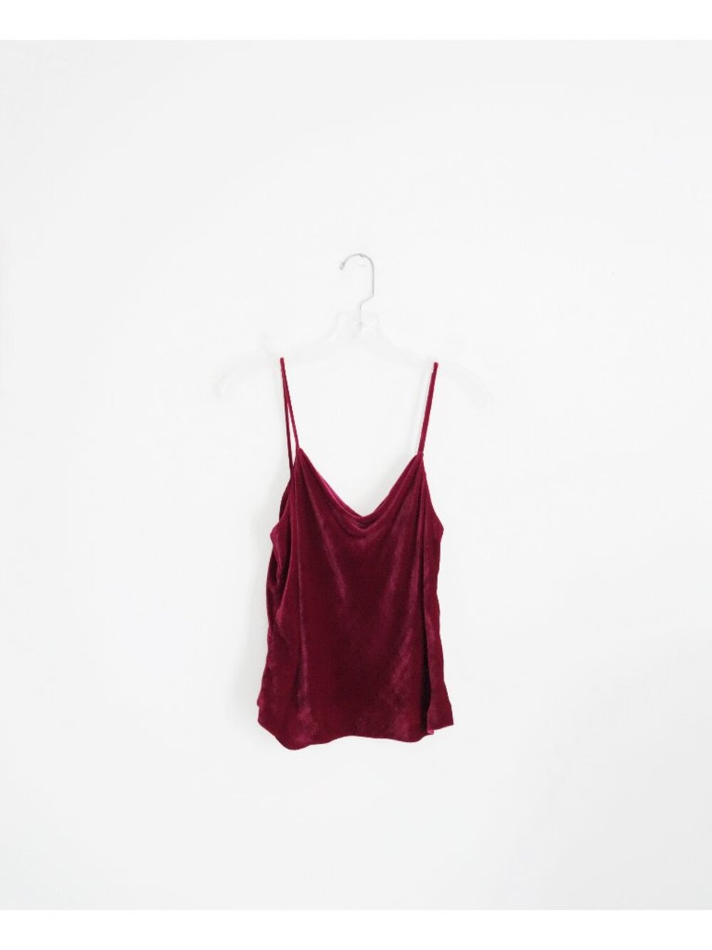 Burberry London Muted Red Viscose Silk Velvet Draped Neck Cami Top size 2